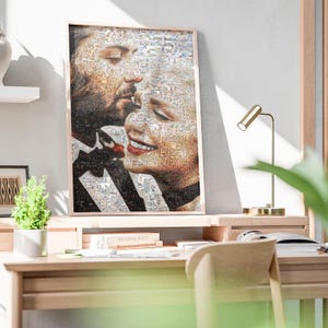 Custom picture mosaic made of tiny memories – personalized photo collage artwork for home decor