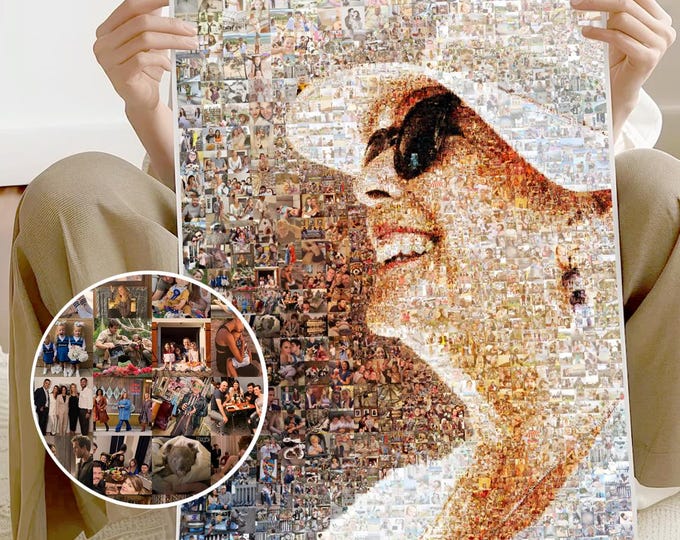 Anniversary collage Unique gift collage Gift photo collage Collage print photo Custom photo collage Custom Mosaic Gift
