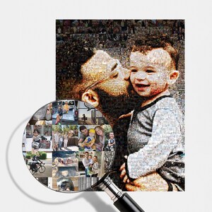 First Birthday Photo Collage Mosaic - Personalized Baby Gift, Custom Photo Art, 1 Year Old Birthday Gift, Digital or Print
