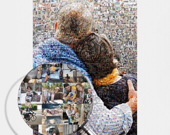 Custom Anniversary Photo Mosaic – Personalized Wedding Collage Gift for Parents