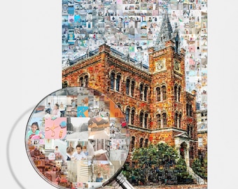 Custom School Photo Mosaic Art, Graduation Gift, Fundraiser