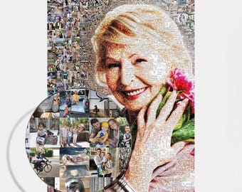 Custom Photo Mosaic Portrait from pictures (Digital File)