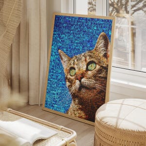 Custom picture mosaic made of tiny memories – personalized photo collage artwork for home decor