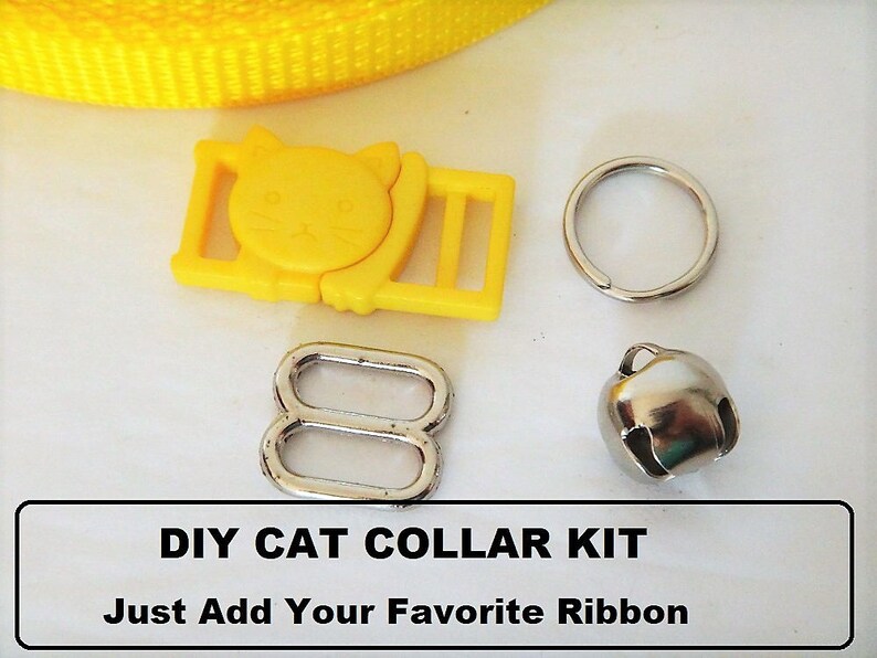 Cat Collar DIY Kit in Yellow Cat Collar Hardware Set Etsy