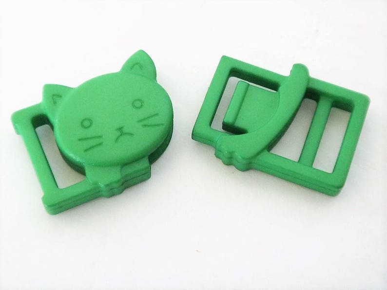 Cat Collar DIY Kit in Green Cat Collar Hardware Set Etsy