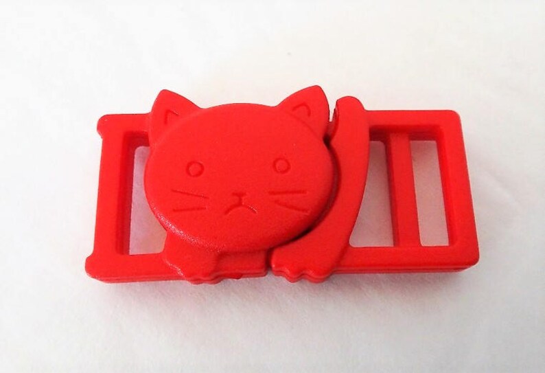 5 Red Cat Collar Buckles 1/2 Cat Head Breakaway Etsy