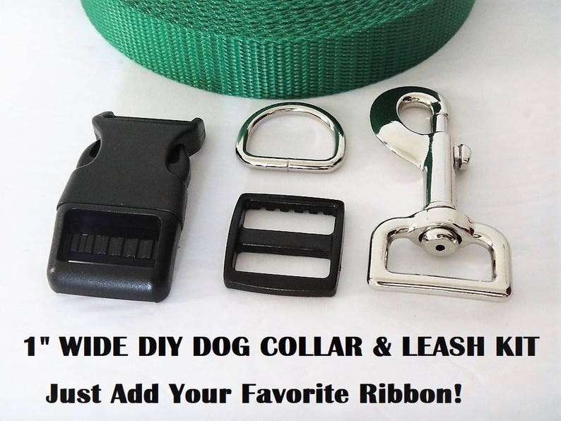 1 Wide DIY Dog Collar and Leash Kit in Emerald Etsy