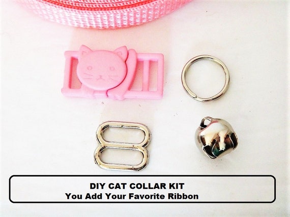 Cat Collar Diy Kit In Pink Cat Collar Hardware Set Etsy