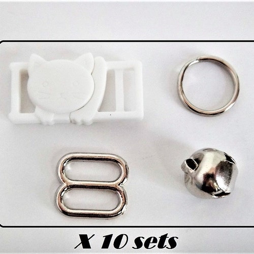 BREAKAWAY Cat Collar Hardware Kit D Rings Buckle Slide Etsy