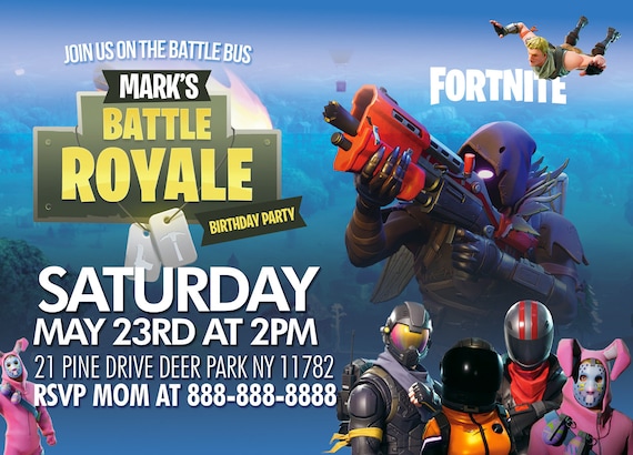 Carte Invitation Anniversaire Fortnite