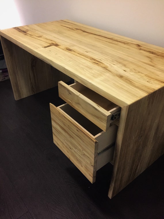 Waterfall Desk With Drawers Etsy