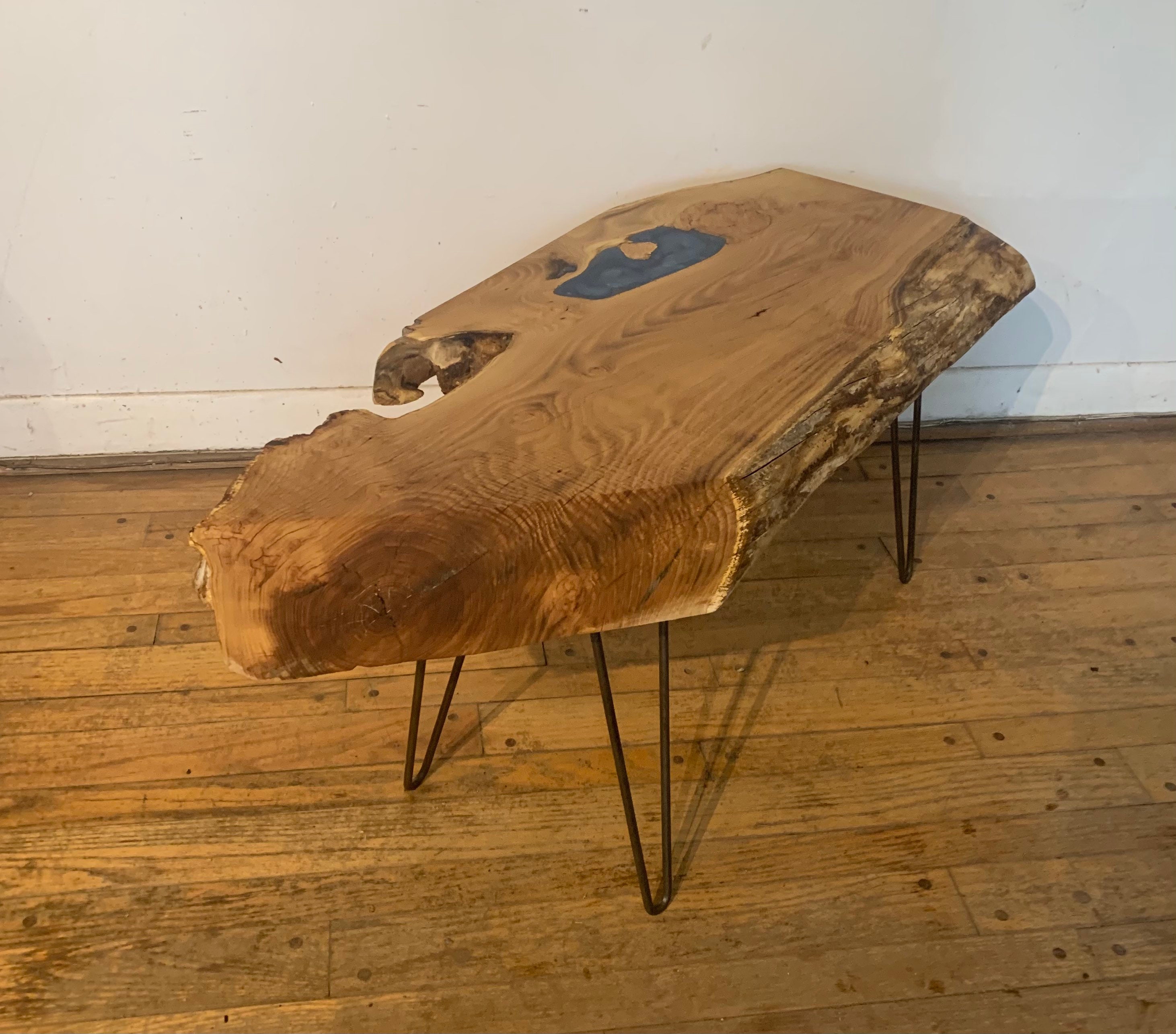Black locust with epoxy coffee table Etsy