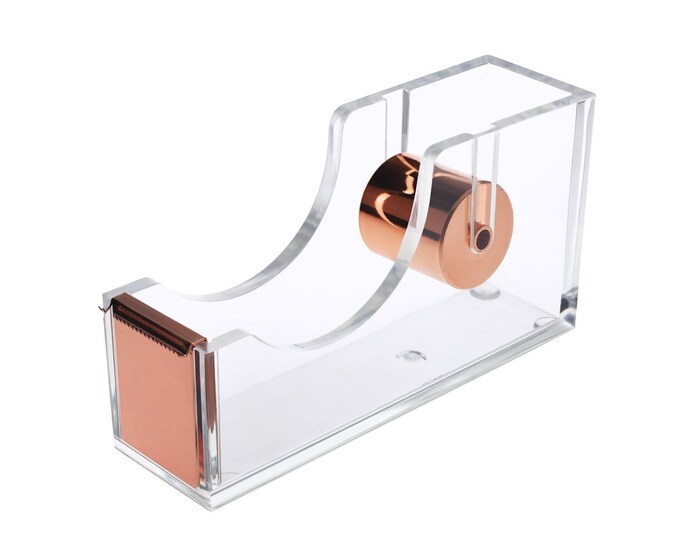Rose Gold Tape Dispenser Clear Acrylic Modern Desk Accessory Etsy