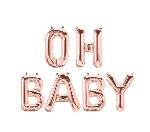 oh baby balloons rose gold