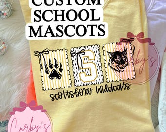 Custom Football Mascot, seer sucker, frame, bow, polka dot png basketball, softball custom school spirit team name personalized school tshir