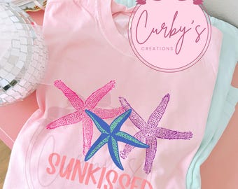 Sunkissed starfish beachy seaside preppy island Hawaii ocean Summer break Spring Png Digital Design trendy coquette bows