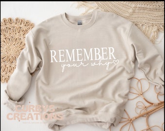 Remember Your Why Minimalist Motivational Inspiration sweatshirt Png digital Design Sublimation Christian Designs