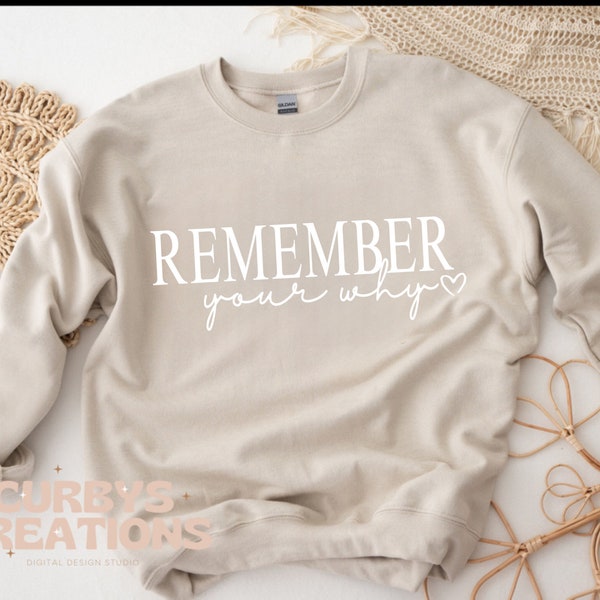 Remember Your Why Minimalist Motivational Inspiration sweatshirt Png digital Design Sublimation Christian Designs