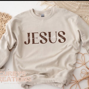 Jesus the Name above all other names Christian Baptist Baptised Retro Png digital Design Sublimation minimalist beige faith