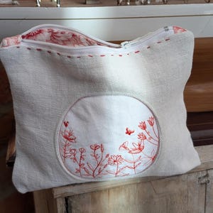 Bauernleinen Kosmetiktasche * Antikes Leinen * Taschenorganizer * Handmade * Upcycling *