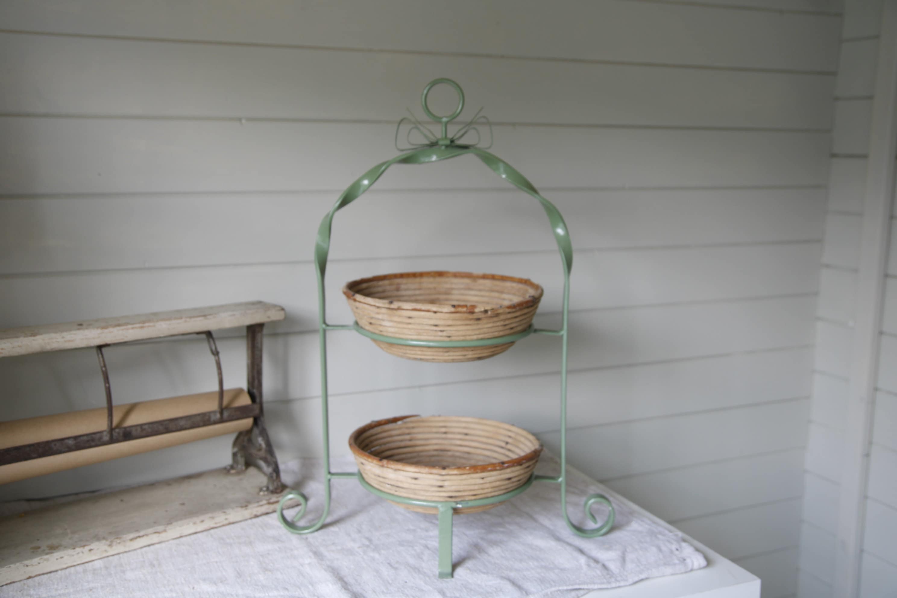 Etagere with fermentation baskets * Country Chic * Country House Decoration * Kitchen Decoration * Country House Kitchen