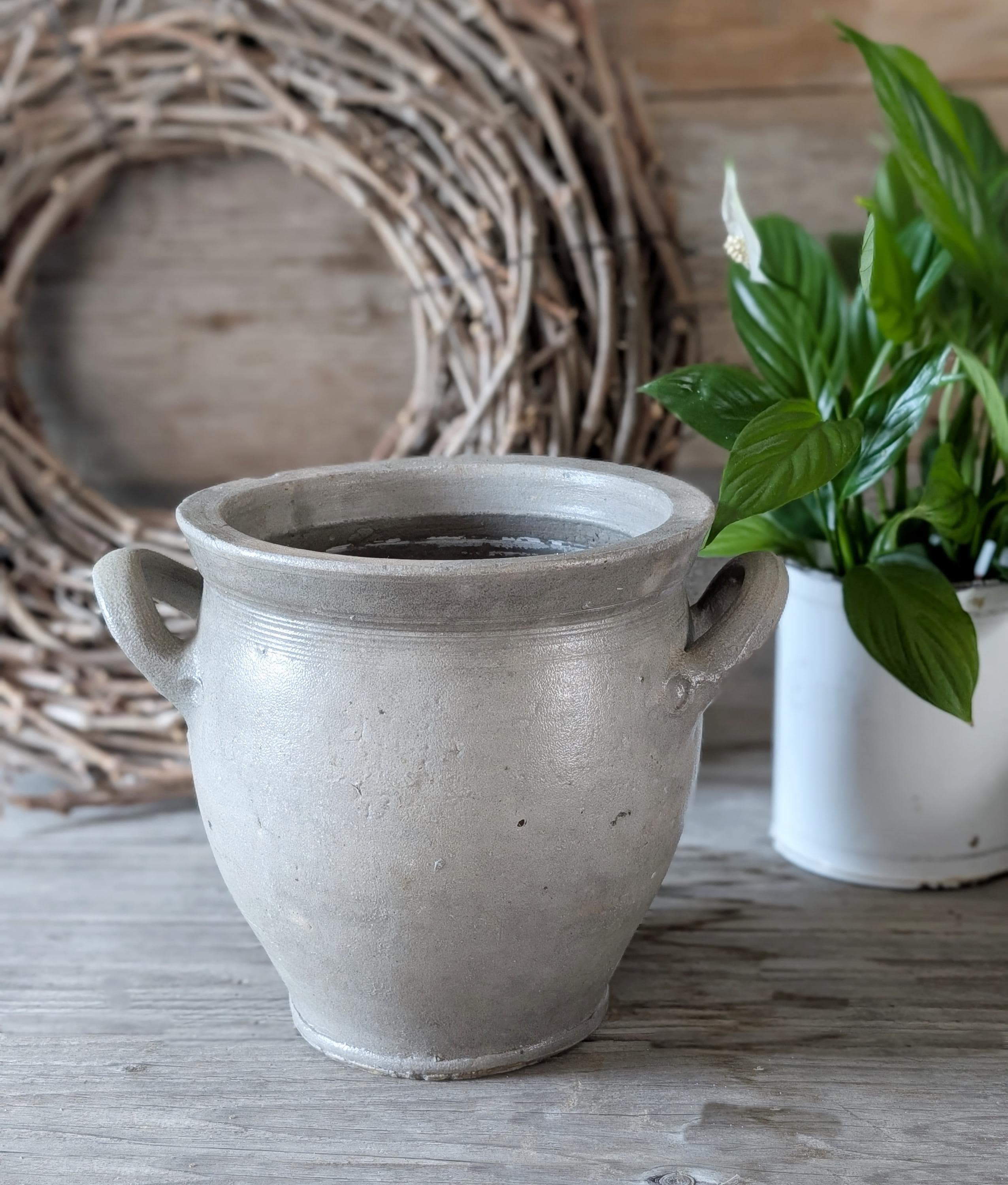 Old stoneware pot * Vintage ceramics * Garden decoration * Kitchen decoration * Vintage * Country Living * Farmhouse Deco