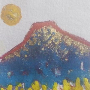 Pedernal and Aspens ORIGINAL watercolor with vivid color Ghost Ranch Georgia O'Keeffe northern new mexico Abiquiu Taos Art Santa Fe Art
