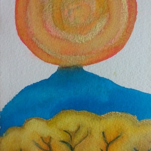 Magnificent Autumn  ORIGINAL unframed watercolor New Mexico Taos Art Santa Fe Art New Mexico Art Rio Grande Gorge Mesas Desert SW