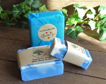 Handmade Vegan Natural Soap with Seaspray Fragrance and Shea Butter - UK