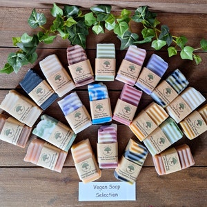 Handmade Natural Soaps or Soap Shampoo Bars. SMALL 40g SIZE. Cold Process Palm Oil Free Soap. Vegan Options. Wedding Favours etc -  UK