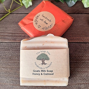 Handmade Goats Milk Soap: Honey Oat, Gentle Cold Process image 1