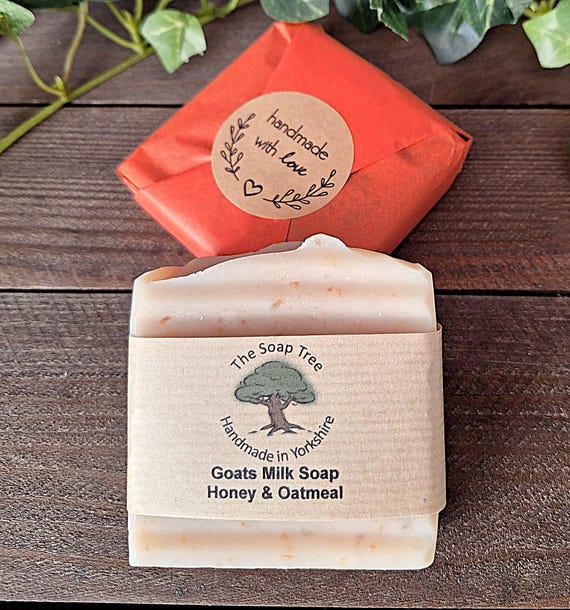 Handmade Goats Milk Soap: Honey Oat, Gentle Cold Process