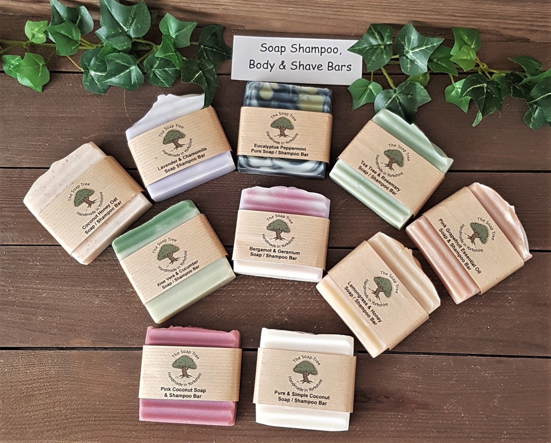 Handmade Natural Shampoo Bars. Soaps for Face, Hair, Body and Shaving