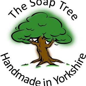 May include: A green tree with a brown trunk and the text "The Soap Tree Handmade in Yorkshire" around it.