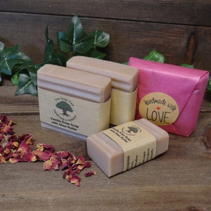 Handmade Soap, Vanilla Rose : Vegan Shea Butter Soap - UK