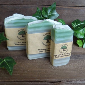 Aloe Vera Cucumber Vegan Soap Shampoo Bar: Handmade Cold Process