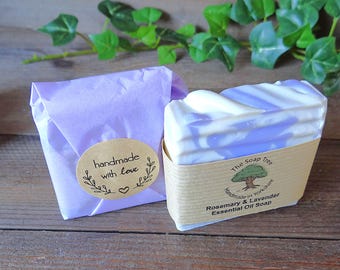 Handmade Rosemary Lavender Soap: Vegan Shea Butter Cold Process Soap