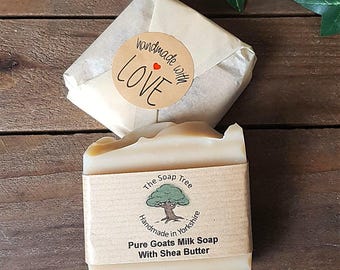 Handmade Goats Milk Soap: Unscented with Shea Butter, Sensitive Skin, UK Made