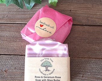 Handmade Rose Soap: Vegan Soap with Shea Butter - UK