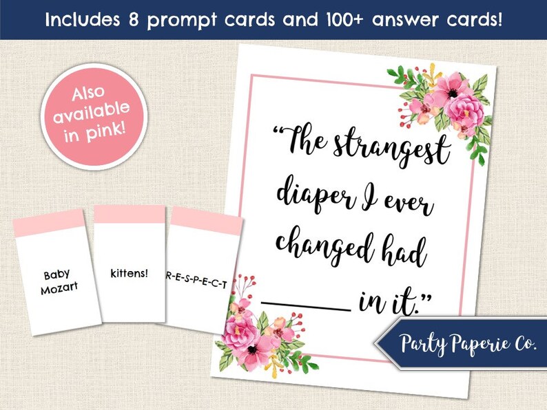 Baby Shower Game Apples To Apples Style Game Coed Baby Etsy