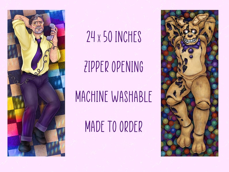 Spring Trap/Purple Guy Body Pillow — Made to Order Dakimakura image 3