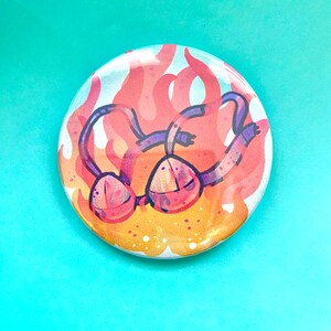 Burning Bra Feminist 2 inch Pinback Button