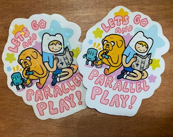 Finn and Jake Neurodivergent Parallel Play Adventure Time Sticker