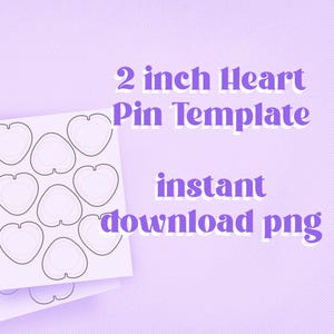 Sofort Download Vorlage für die Herstellung von 5cm Herz Buttons - Transprent PNG Bild Dateien