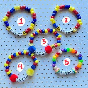 Clown Kandi Bracelet Beaded Accessory