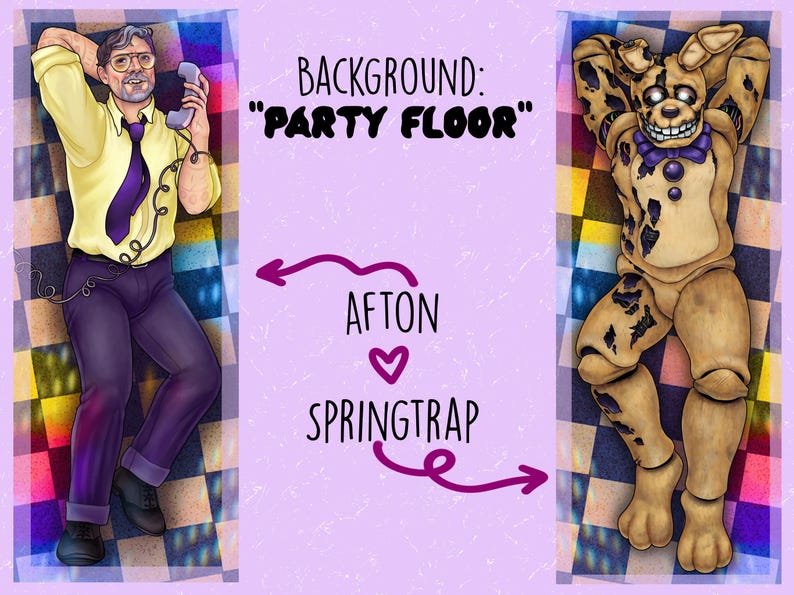Spring Trap/Purple Guy Body Pillow — Made to Order Dakimakura image 6
