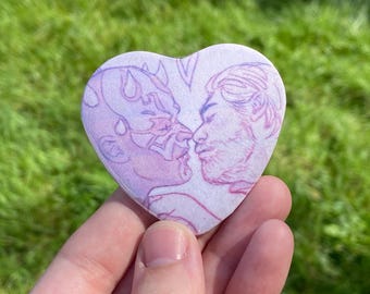 Maul and Obi-Wan 2" Heart Shaped Pinback Button Star Wars Accessory