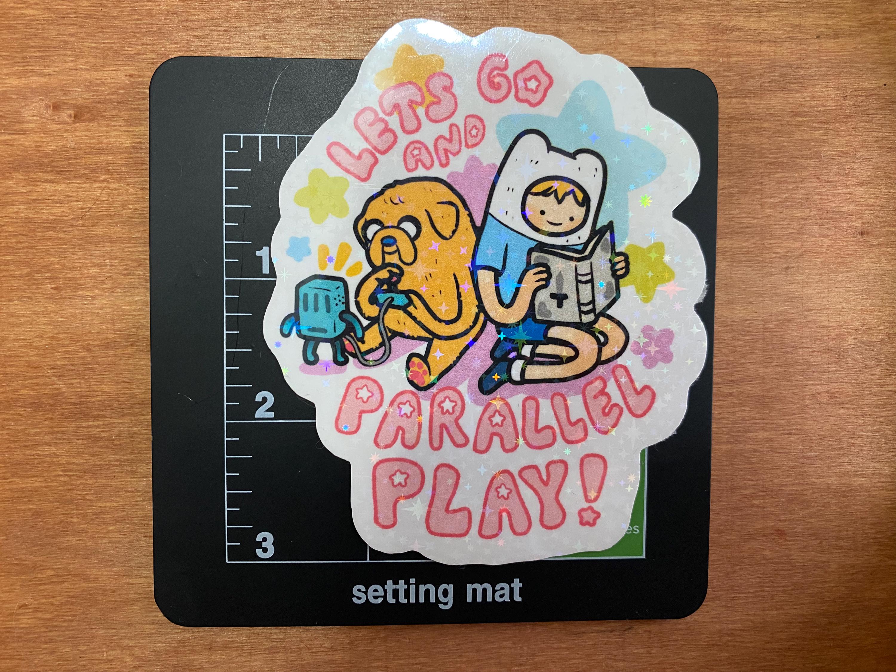 Parallel Play Sticker Finn and Jake Neurodivergent Parallel Play Adventure Time Sticker - Etsy