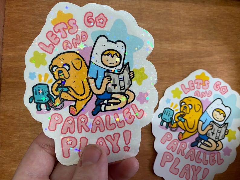 Parallel Play Sticker Finn and Jake Neurodivergent Parallel Play Adventure Time Sticker - Etsy
