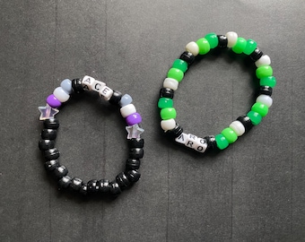 Aro and Ace Kandi Pony Beaded Bracelet LGBT+ Accesories